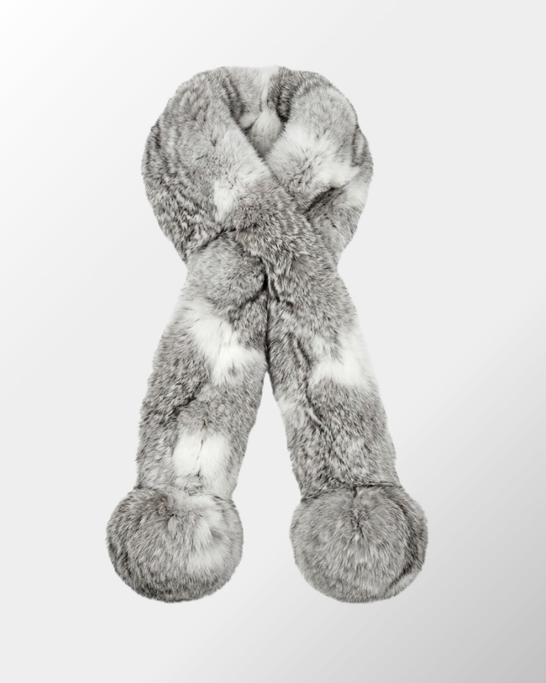 Cachecol Luxo Pelo Coelho Zoe - cinza natural - scarf