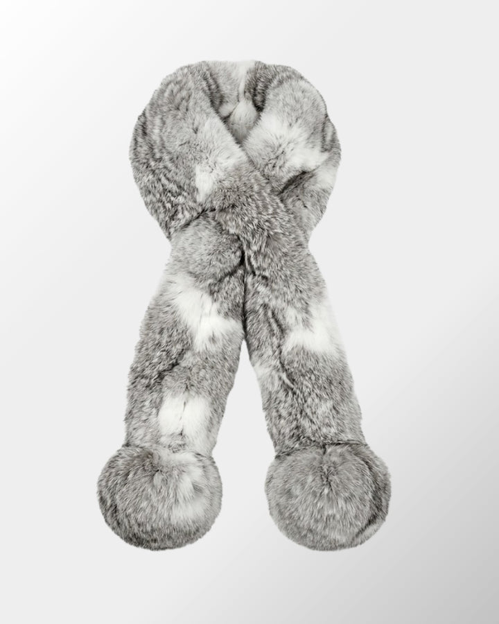 Cachecol Luxo Pelo Coelho Zoe - cinza natural - scarf
