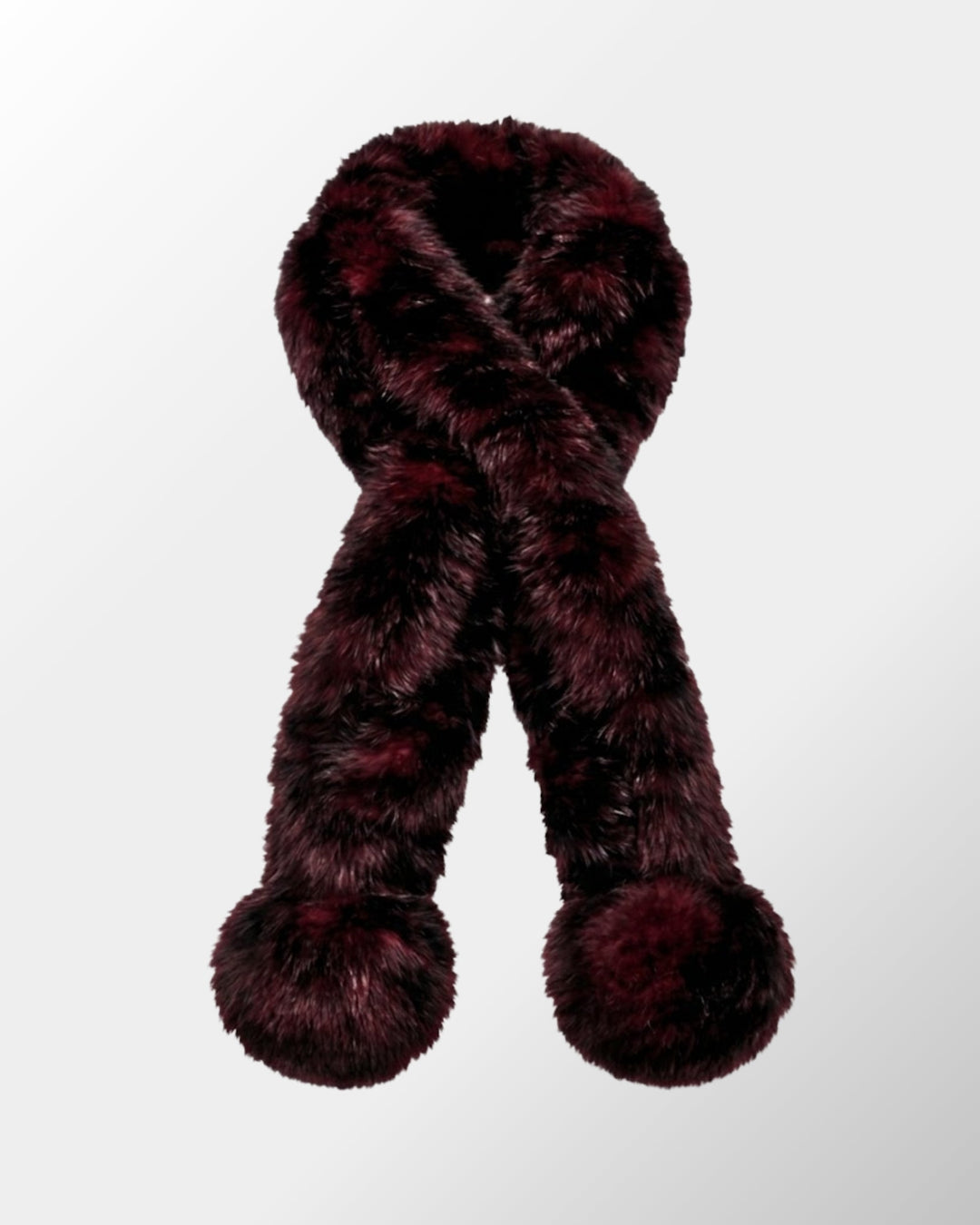 Cachecol Luxo Pelo Coelho Zoe - vinho/preto - scarf