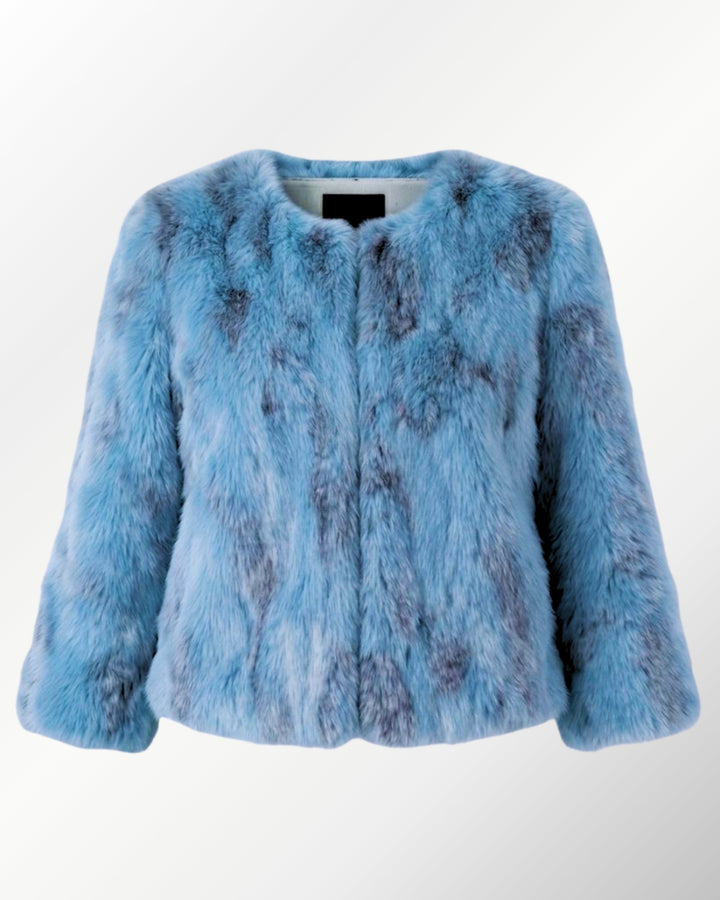 Casaco Luxo Pele Coelho Brigitte - azul natural / PP (INT M) - casaco