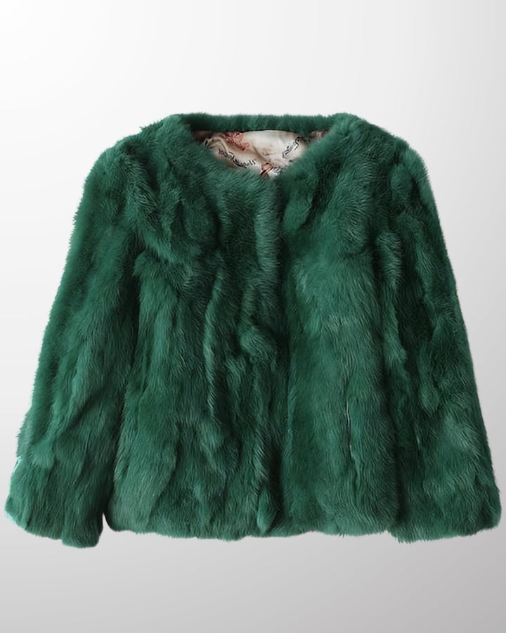 Casaco Luxo Pele Coelho Marilyn - verde / PP (INT M) - casaco