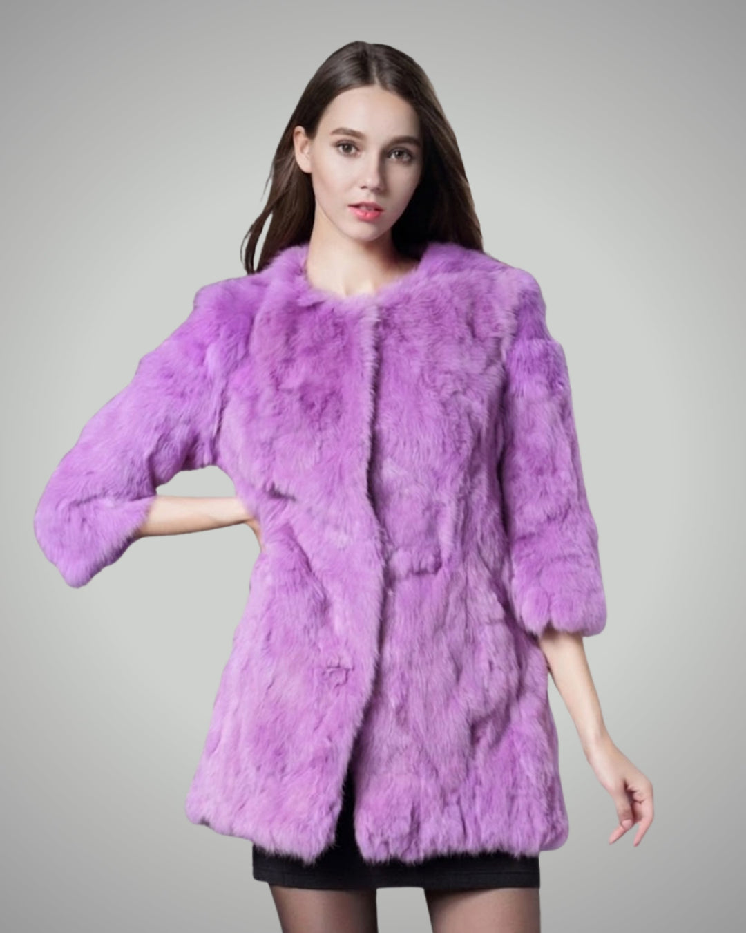Casaco Pele Coelho Brigitte Maxx - casaco