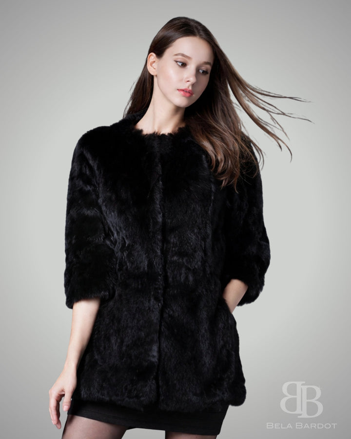 Casaco Pele Coelho Brigitte Maxx - casaco
