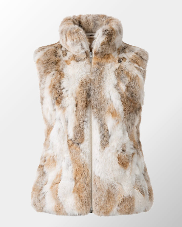 Colete Luxo Pele Coelho Antonella - bege natural / PP (INT M) - colete