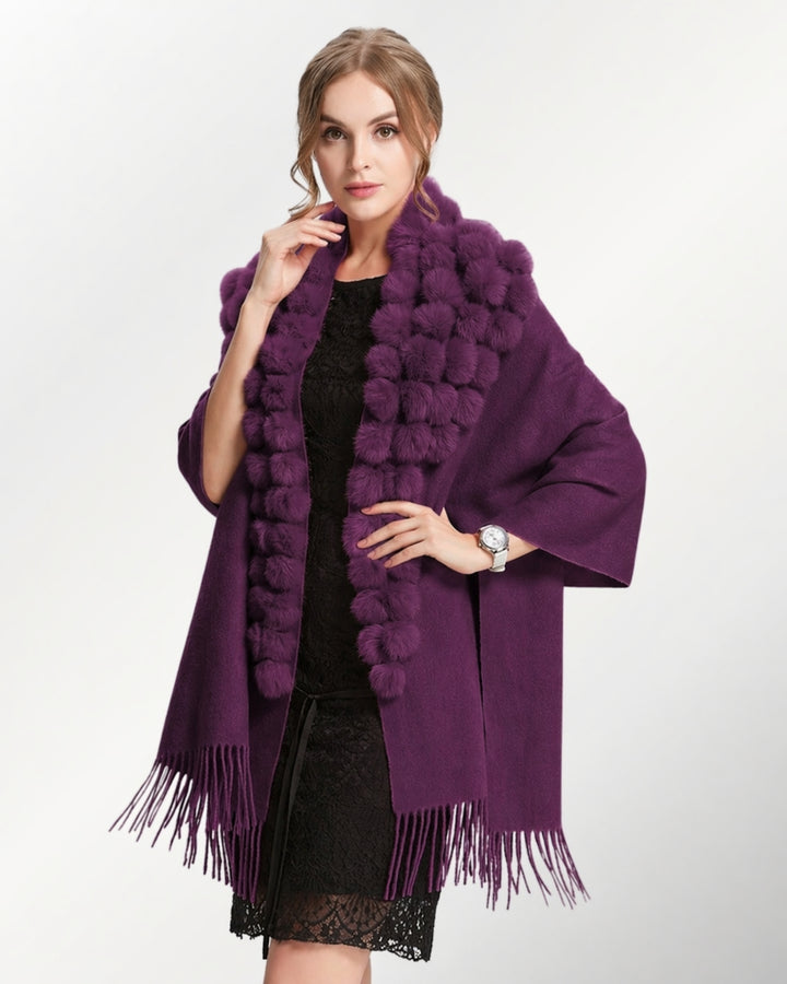 Xale Echarpe Lã Natural Ingrid - violeta - Xale